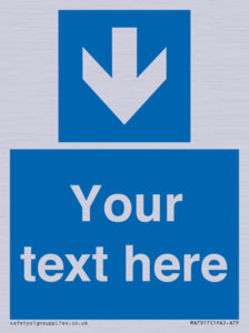 MA7917: Custom Directional signage blue down arrow
