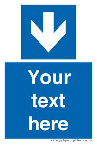 MA7917: Custom Directional signage blue down arrow