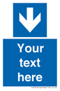 MA7917: Custom Directional signage blue down arrow