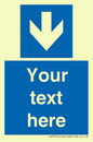 MA7917: Custom Directional signage blue down arrow