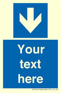MA7917: Custom Directional signage blue down arrow