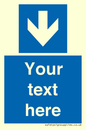 MA7917: Custom Directional signage blue down arrow