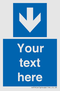 MA7917: Custom Directional signage blue down arrow