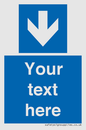 MA7917: Custom Directional signage blue down arrow