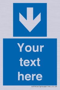MA7917: Custom Directional signage blue down arrow