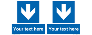 MA7917: Custom Directional signage blue down arrow
