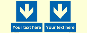 MA7917: Custom Directional signage blue down arrow