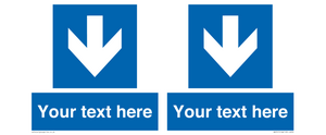 MA7917: Custom Directional signage blue down arrow
