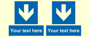 MA7917: Custom Directional signage blue down arrow