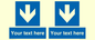 MA7917: Custom Directional signage blue down arrow