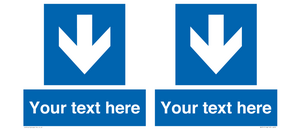 MA7917: Custom Directional signage blue down arrow