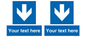 MA7917: Custom Directional signage blue down arrow