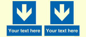 MA7917: Custom Directional signage blue down arrow