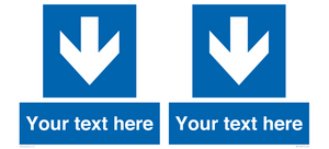 MA7917: Custom Directional signage blue down arrow