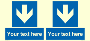 MA7917: Custom Directional signage blue down arrow