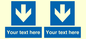 MA7917: Custom Directional signage blue down arrow