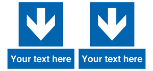 MA7917: Custom Directional signage blue down arrow