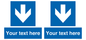 MA7917: Custom Directional signage blue down arrow