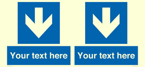 MA7917: Custom Directional signage blue down arrow