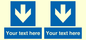 MA7917: Custom Directional signage blue down arrow