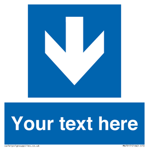MA7917: Custom Directional signage blue down arrow