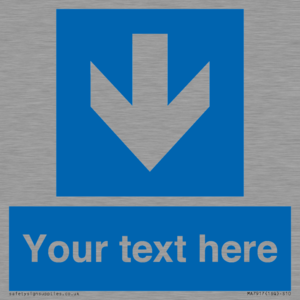 MA7917: Custom Directional signage blue down arrow