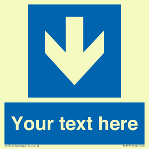 MA7917: Custom Directional signage blue down arrow