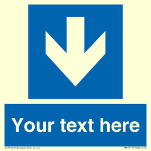 MA7917: Custom Directional signage blue down arrow