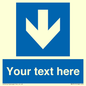 MA7917: Custom Directional signage blue down arrow