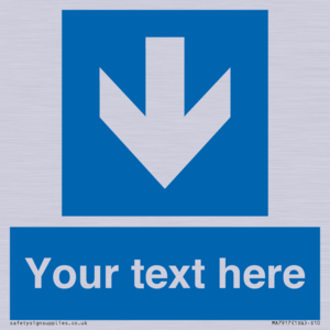 MA7917: Custom Directional signage blue down arrow