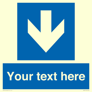 MA7917: Custom Directional signage blue down arrow