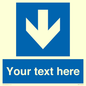 MA7917: Custom Directional signage blue down arrow