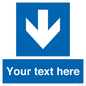 MA7917: Custom Directional signage blue down arrow