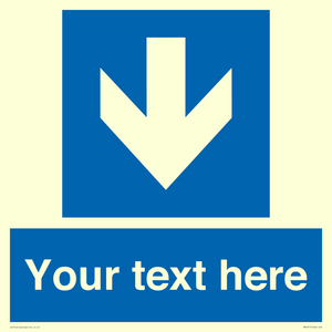 MA7917: Custom Directional signage blue down arrow