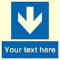 MA7917: Custom Directional signage blue down arrow