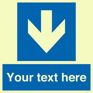 MA7917: Custom Directional signage blue down arrow