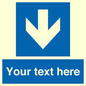 MA7917: Custom Directional signage blue down arrow