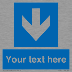 MA7917: Custom Directional signage blue down arrow