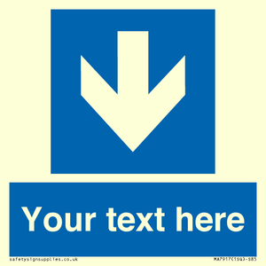 MA7917: Custom Directional signage blue down arrow