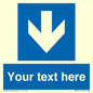 MA7917: Custom Directional signage blue down arrow