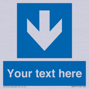 MA7917: Custom Directional signage blue down arrow