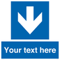 MA7917: Custom Directional signage blue down arrow