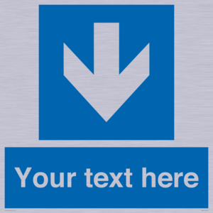 MA7917: Custom Directional signage blue down arrow