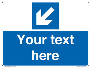 MA7918: Custom Directional signage blue down left arrow