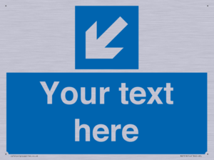 MA7918: Custom Directional signage blue down left arrow