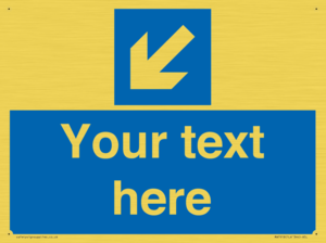 MA7918: Custom Directional signage blue down left arrow