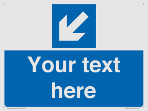 MA7918: Custom Directional signage blue down left arrow