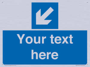 MA7918: Custom Directional signage blue down left arrow