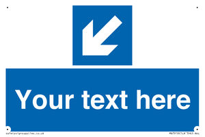 MA7918: Custom Directional signage blue down left arrow