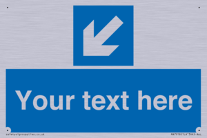 MA7918: Custom Directional signage blue down left arrow